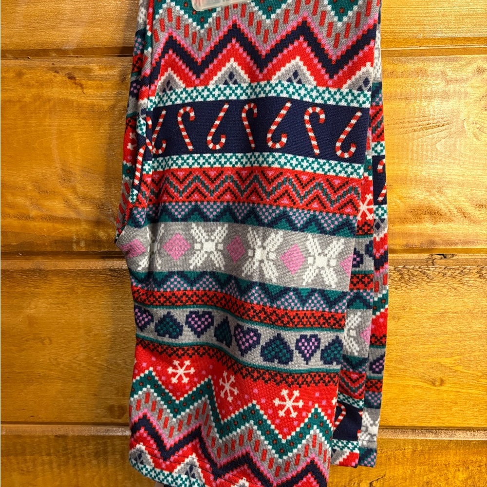 New Christmas No Boundaries Festive Holiday fleece lined Leggings